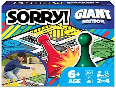 Giant SORRY! Classic Family Board Game Indoor Outdoor Retro Party Activity Summer Toy with Oversized Gameboard, for Adults and Kids Ages 6 and up