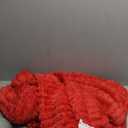 BEDELITE Fleece Throw Blanket for Couch  3D Ribbed Jacquard Soft and Warm Decorative Fuzzy Blanket  Cozy, Fluffy, Plush Lightweight Red Throw Blankets for Bed, Sofa, 50x60 inches