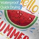 Summer Shower Curtain for Bathroom Hello Summer Watermelon Shower Curtain Set with Hooks Red Fruit Polyester Waterproof Fabric Shower Curtains 48x72 inches