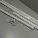 MEXAU White Tension Curtain Rods 41-146 In Extra Long Outdoor Patio Curtain Rods No Drilling Adjustable Heavy Duty Tension Rods for Windows Bathroom Living Room Curtains, Rod Diameter 1.26In