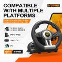 PXN PC Racing Wheel, V3 PRO 180 Degree Universal Usb Car Sim Race Steering Wheel with Pedals for PC, PS3, PS4, Xbox One, Xbox Series X/S, Switch (Black)