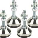 Heavy Duty Adjustable Legs,Leg Leveler 1.96" Dia Base,Adjustable Leveling feet M10Thread, 1200 Lb Capacity,Furniture Feet Levelersfor Cabinet Workbench Chair Sofa and More,Large Base Supports ,4 Pack