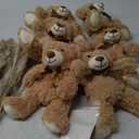 HyDren 6 Pcs Bear Stuffed Animal Plush Toys Soft Plush Dolls Bear Sleeping and Playing Toys for Baby Shower Decoration Boy(Long Plush,Light Brown)