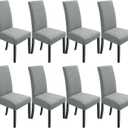 NORTHERN BROTHERS Chair Covers for Dining Room 8 Pack Chair Slipcovers Stretch Chair Covers Protector Cover for Hotel, Dining Room, Banquet (Light Grey)