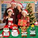 Funny Handmade Crochet Christmas Decorations,Cute Christmas Tree Santa Claus Snowman Deer Ornaments Decor with Card,Best White Elephant Gifts for Adult Kids,Unique Stocking Stuffers Idea for Women Men