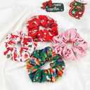 Christmas Hair Scrunchies for Women Santa Claus Elastic Scrunchy Hair Tie Hair Loop Ponytail Holders