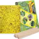 Kensizer 50-Pack Fruit Fly Trap, Yellow Sticky Gnat Traps Killer for Indoor/Outdoor Flying Plant Insect Like Fungus Gnats, Whiteflies, Aphids, Leaf Miners - 6x8 in, Twist Ties Included