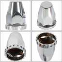 Chrome Front Hub Cover Wheel Axle Cover Center Caps Kit with 33mm Lug Nut Covers Replacement for 20 in & 22.5 in & 24.5 in Semi Truck Wheels