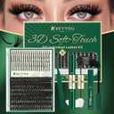 KEYYOU Lash Clusters Kit 280Pcs 100D Long 10-18MIX Lash Spikes Eyelash Clusters Kit Volume Individual Lashes Spiky Lash Extension Kit Cluster Eyelash Extensions Kit(100D&Spikes-D-12-20MIX+13-21MIX)
