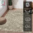 RUGSURE Washable Area Rugs, 3' x 5 ' - 1/6 Thick - Stain & Water Resistant Non-Slip - Perfect Resistant Rug for Living Room, Bedroom, Nursery, Pet & Child Friendly, Vibrant Colors Rugs, Brown