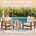 Favoyard Waterproof Outdoor Chair Cushion Beige 22 x 22 Inch, Water Resistant Patio Seat & Back Pad, 3-Year Fade Resistant Thick Cushion with Anti-Slip Straps & Removable Washable Cover