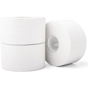 (3 Pack) White Athletic Sports Tape, Very Strong Easy Tear No Sticky Residue Tape for Athlete & Sport Trainers & First Aid Injury Wrap,Suitable for Bats,Tennis,Gymnastics & Boxing1.5in X 35ft