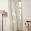 Solino Home European Flax Linen Sheer Curtain 144 Inches Long, 100% Pure Linen Light Natural 52 x 144 Inch Long Light Filtering Rod Pocket Window Curtains Panel for Living Room, Bedroom