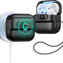 ESR for AirPods 4 Case, Compatible with AirPods 4 Generation Case (2024)(USB-C), MagSafe Compatible, Magnetic Lid Lock, Drop-Proof Protection Cover with Lanyard, Pulse Series, Black