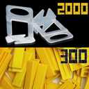 Tile Leveling System Clips 1/16" 2000 Piece Tile Spacers Clips and 300-Piece Reusable Yellow Wedges for Tiles. Tile Tools Set for Professional Ceramic and Stone Installation