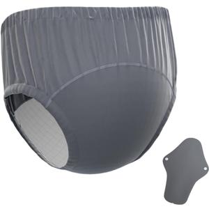Reusable Washable Incontinence Pants,Leak-Proof Pants with Diaper Insert,Patient Care Pants,Anti-Side Leakage Diaper Pants for Adult, Elderly, Physiological Periods(Gray,L)