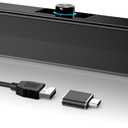 LENRUE Computer Speakers for Desktop,PC Speakers with Basic Stereo Sound & Colorful Lights, Single USB for Both Power and Audio,Desktop Laptop Sound Bar Speakers for Movies,Music(Black-USB)