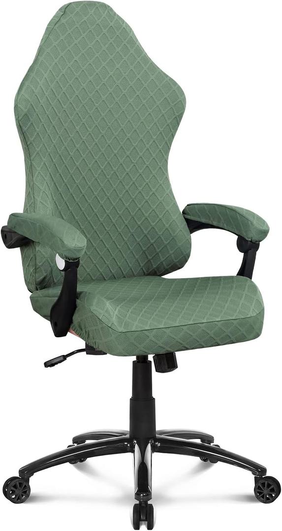 Deisy Dee NO Chair, ONLY Gaming Chair Covers,Gaming Slipcovers Stretchy Polyester Covers for Reclining Racing Gaming Chair (Sage Green)