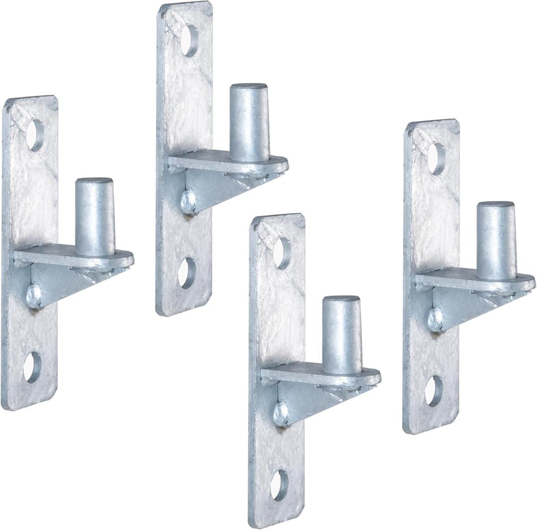 Wall Mount Gate Hinge Chain Link Fence Gate Hinges with 5/8 Hinge Pin (4 Pcs)