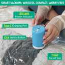 Cozy Essential Travel Vacuum Storage Bags with Rechargeable Cordless USB Pump, Space Saver Bags for Luggage, Suitcase, Carry-On, for Clothes, Blankets, Bedding & Seasonal Storage,6 Combo