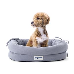 Orthopedic Dog Bed for Medium Size Dogs, Pet Sofa Bed with Egg Crate Foam, 4-Sided Bolster, Removable Washable Cover & Anti-Slip Bottom, Medium Gray