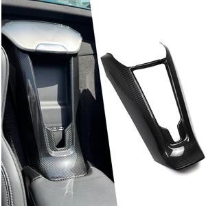 Jogon Carbon Fiber Wireless Charging Dock Shell Center Console Cover Armrest for Chevrolet Corvette C8 Stingray Coupe Z51 Z06 2020 2021 2022 2023 2024 High Glossy Black