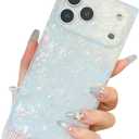 ERZZIL Elegent Pearl Pattern Compatible with iPhone Rectangle Edge Case, Slim Soft TPU Silicone Protective Bumper Cases Cover(Colorful Pearl,17)