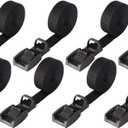 Mind and Action 16 Foot Sturdy Tie Down Strap Lashing Strap with Rubber Padded Cam Lock Buckle,for Car Roof Rack,Kayak Canoe SUP Surfboard Tie Down,Boat Trailer Tow Straps (Black 8 Pack)