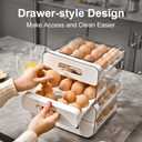 Koja 32-Egg, 2-Drawer Stackable Storage Container Holder for Refrigerator. Smooth Slide-out Drawers. BPA-free Kitchen Organizer, Space-Saving, Easy Access Design for Fridge. Durable and Leak-Proof