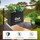 Metal Planter Box 36 x 12 x 26, Heavy Duty Tall Black Planter with Removable Insert Shelf for Porch, Garden, Patio, Yard