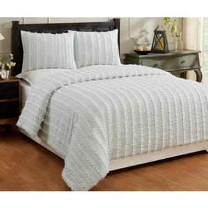 Better Trends Angelique Comforter 100% Cotton Tufted Soft Plush Chenille Elegant Stripes Machine Washable & Tumble Dry, King Size Better Trends Angelique Comforter 100% Cotton Tufted Soft Plush Chenille Elegant Stripes Machine Washable & Tumble Dry, King Size