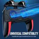 Mobile Game Controller with 4000mAh Power Bank & Cooling Fan, L1R1 Triggers Joystick for PUBG/Call of Duty/Fortnite, Gaming Grip Gamepad for 4.7-7" Android iOS Phone