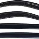 Lightronic WV94953 Outside-Mount Side Window Visor Deflector Vent Rain Guard, Dark Smoke, 4-Pieces Set, Fits 1999-2016 Ford F-250 Super-Duty & F-350 Super-Duty with SuperCrew Cab