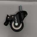 Set of 12 M8 Caster Wheels 2 Inch M8 x 15 mm Swivel Threaded Stem Caster Locking Standing Desk Wheels Heavy Duty 360 Polyurethane with Dual Brake, No Noise, 400 lb for Cart Desk Furniture