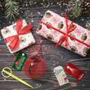 GIOLNIAY Football Wrapping Paper for Kids Adults - Holiday Gift Wrap with Pink Paper, Footballs and Red Bows - 4 Jumbo Sheets, 28" x 40" Each (32 sq. ft ttl), Easy to Store