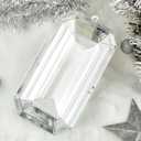 Syhood 9.5 Inch Jumbo Jewel Ornament Large Jewel Ornaments for Christmas Tree Acrylic Glitter Christmas Gem Hanging Decorations for Xmas Wedding Holiday Party Decor (Silver, Rectangle)