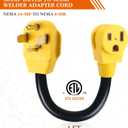 Kanayu 1ft 14-30P to 6-50R Welder Adapter Cord Dryer Adapter 4 Prong to 3 Prong Compatible with NEMA, EV Charger Power Cord, 30amp Male Plug to 50amp Female Receptacle, STW 10AWG*3C, ETL Listed