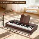Kids Wooden Piano Keyboard with 37 Keys & Music Stand Digital Educational Toy for Toddlers Boys Girls, Ages 3+, Ideal Musical Instrument Gift, Standard