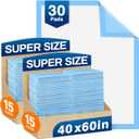 Bed Pads Disposable 40"X60" Chucks Pads Oversized Underpads with 200 Gram, Super Absorbent Pee Pads Disposable Mattress Pads Incontinence Pads for Adults, Elderly, Pets [100x150CM, 30pcs]