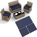 3 Pack Outdoor Patio Furniture Cushion Replacement Covers, Waterproof Loveseat Cushion Covers - 3618,1818 for 4-Seater Wicker Rattan Patio Conversation Set Loveseat Couch Furniture, Cover Only
