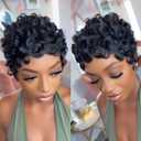 Pixie Cut Wig Human Hair Short Pixie Cut Wigs for Black Women Short Curly Glueless Wig Layered Brazilian Virgin For Women Full Machine Made