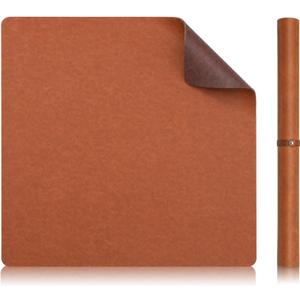 Drydiet Vegan Leather Mahjong Game Mat 31.5 x 31.5 Inch Reversible Anti Slip Noise Reducing Waterproof Mahjong Mat for Table, Poker, Board Games, Dominoes and Card Game(Brown and Coffee)