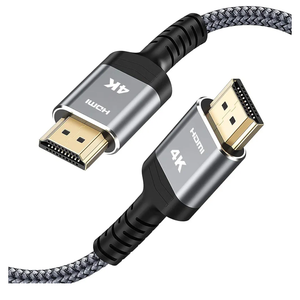 Highwings 4K HDMI Cable 6.6FT/2m | High-Speed HDMI 2.0 Quality Cord 4K@60Hz, Braided Nylon & Gold Connectors, HDR, Ethernet, ARC, 3D, HDCP 2.2, Compatible for PS-5/4/3/ HDTV/Monitor/DVD/Streaming