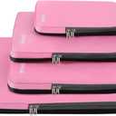 BAGAIL 4 Set/6 Set/8 Set Compression Packing Cubes Travel Accessories Expandable Packing Organizers (Cloth Pattern, 4-Pink)