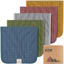 KeaBabies Cotton Muslin Burp Cloths Baby Boy, Girl - 5-Pack Soft & Absorbent Burping Cloth for Babies, Large Baby Towels & Washcloths for Newborn, Spit Up Rags, No Shrink, 20x10 (Corals)
