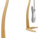 MUSO Guitar Bass Hanger Stand, Solid Wood Bow Holder Mermaid Shaped for Display and Storage, 42 inches Height Anti-scratched and Anti-bump, Decorate Studios, Living room and Stage (Sapele) (Bamboo, 1)