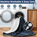 Electric Heated Blanket, Soft Flannel Fabric Heating Blanket Features 5-Level Temperature Adjustment Machine Washable ETL Certified Double-Sided Heating, Blue