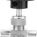 Stainless Steel Needle Valve, 1/4" Npt Female X 1/4" Npt Female Connection Straight Needle Valve for Flow Water Gas Oil Fuel Transmission