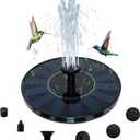 Solar Bird Bath Fountain Pump 6.3" | Floating Solar Fountain with 7V 1.4W Panel | Solar Water Pump for Bird Bath, Pond, Garden & Outdoor Water Features | 5 Spray Patterns