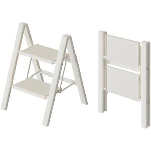 HillhutApex 2 Step Ladder, Lightweight Portable 2 Step Stool with Anti-Slip Wide Pedal, 330lbs Capacity Aluminum Ladder for Household,Office,Library(White)